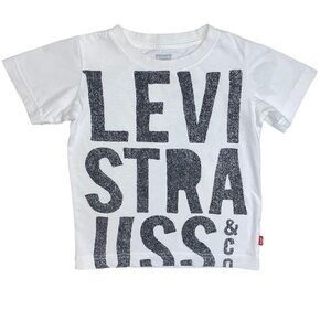 3/$15 Levi’s Boys White and Black Short Sleeve Shirt Size XS (3-4)